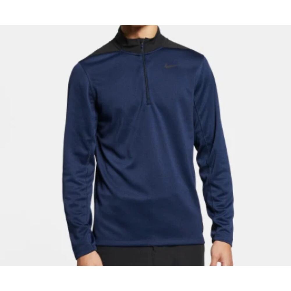 Nike Golf Men's 1/4 Zip Pullover Mock Neck Dri-Fit Size S Navy/Black AH5548-453